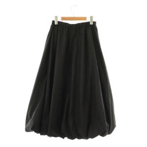UNITED ARROWS コットン シルク バルーンスカート フレア 38 黒 /CX OS