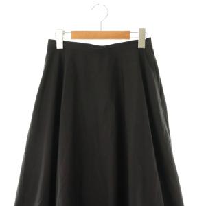 UNITED ARROWS コットン シルク バルーンスカート フレア 38 黒 /CX OS