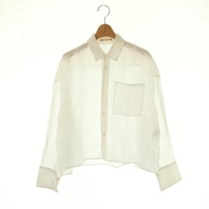 24SS RAMIE LYOCELL WIDE シャツ ブラウス 長袖 前開き 白 /NR OS