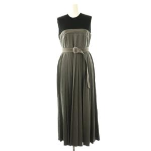 レディメイドベアドッキングプリーツワンピース ノースリーブ F グレー ブラック /ES OS