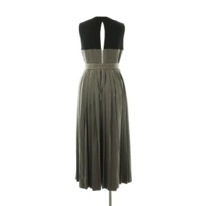 LagunaMoon レディメイドベアドッキングプリーツワンピース ノースリーブ F グレー ブラック /ES OS