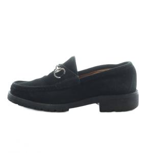 GUCCI ローファー シューズ  ホースビット スエード 39 26cm 黒 ブラック AD /RI OS