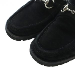 GUCCI ローファー シューズ  ホースビット スエード 39 26cm 黒 ブラック AD /RI OS