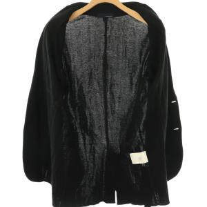 LARDINI コットンニットジャケット 薄手 テーラード S ブラック /DO OS AD