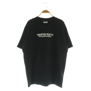 プリント Tシャツ 半袖 クルーネックロゴ L ブラック /MY OS AD