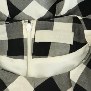 CELFORD 2wayスリーブワンピース ロング フレア チェック 38 ブラック /MY OS SH