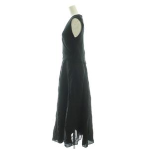 FRAY I.D 23SS カシュクールリブニットコンビワンピース ロング ノースリーブ F ブラック /HK OS SH