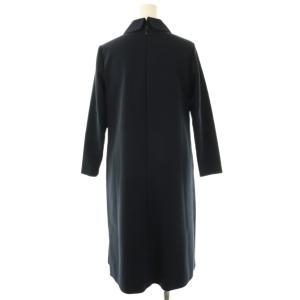 yori ラウンドカラードレスワンピース 長袖 ミモレ ロング 34 濃紺 /NR OS SH