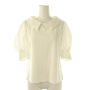 22年 42833 ベイリートップ カットソー 五分袖 パフスリーブ 付け襟 40 ホワイト /ES OS