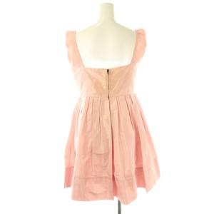 miumiu シルクリボンワンピース ミニ ノースリーブ 40 ピンク /HK OS SH