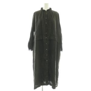 リネン シャツワンピース レース F チャコールブラウン /CX OS