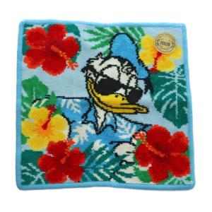 ディズニー Disney サマーバージョンドナルドダック タオルハンカチ 花柄 ライトブルー /MI OS