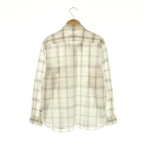 MARGARET HOWELL 23SS チェック 長袖シャツ スタンドカラー 2 白 ホワイト /AT OS