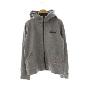 ジップアップパーカー 刺繍 F ネイビー ホワイト /DF OS