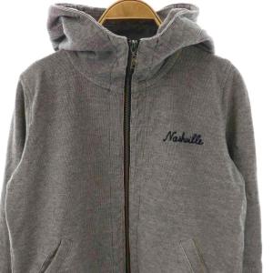 HYSTERIC GLAMOUR ジップアップパーカー 刺繍 F ネイビー ホワイト /DF OS