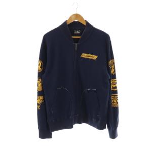 GIRL FROM HYSプリントジャケット ジップアップ M ネイビー /HK OS