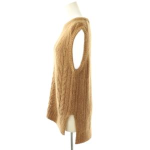 ANAYI スパングルヘアリーノースリーブプルオーバー ニット セーター アルパカ混 38 ブラウンベージュ /DO