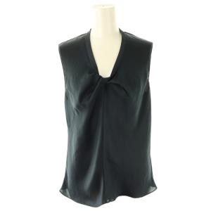 25SS CRUSHED SATIN R SL TWST SCOOP BL ブラウス ノースリーブ S