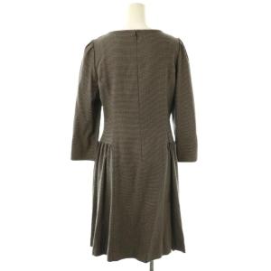 M'S GRACY 千鳥格子リボンワンピース 38 グレージュ カーキブラウン ブラック /DO OS