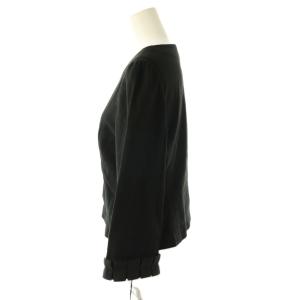 M'S GRACY ジップアップ袖フリルジャケット リネン混 38 ブラック /DO OS