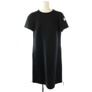 ダンボールニットワンピース ひざ丈 半袖 40 ネイビー /DO OS