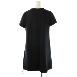 M'S GRACY ダンボールニットワンピース ひざ丈 半袖 40 ネイビー /DO OS