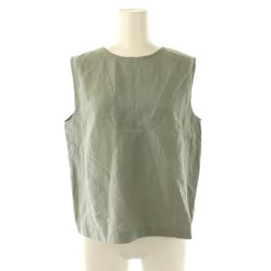 25SS リネンキュプラシルクコンパクト スリーブレスブラウス シャツ F グレー /CX OS