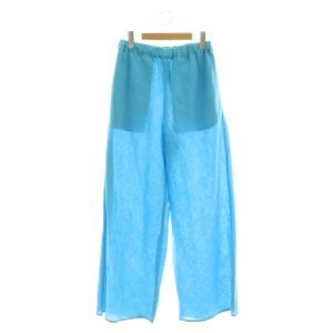23SS リネンポプリン イージーワイドパンツ 36 水色 /AT OS