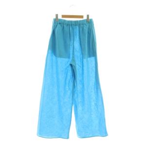 GALERIE VIE 23SS リネンポプリン イージーワイドパンツ 36 水色 /AT OS