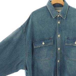 JOHNBULL デニムクロップドシャツ カットオフ M 青 ブルー /CX OS