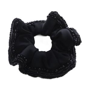 サテンビーズシュシュ 黒 ブラック /SR40