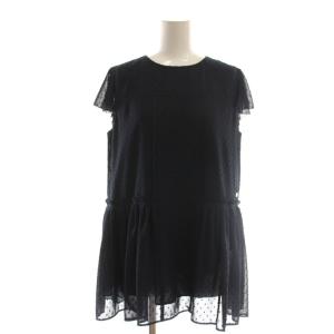 24SS SUMMER SHOWER ブラウス 半袖 4 紺 ネイビー /AT OS