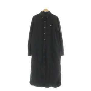 長袖 ブラックウォッチ シャツドレス ワンピース ロング チェック 刺繍 2 ブラックウォッチ /MY