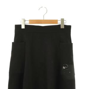 René ロゴ刺繍 フレアスカート 38 ブラック /ES OS