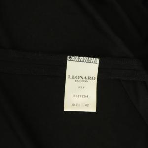 LEONARD カンカン素材 カーディガン 七分袖 大きいサイズ 42 ブラック /MY OS