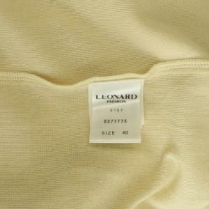 LEONARD ラメ プリーツニットワンピース 40 ベージュ