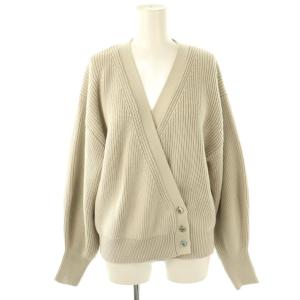 25SS 片畦カシュクール風プルオーバー ニット セーター F グレージュ /CX OS SH