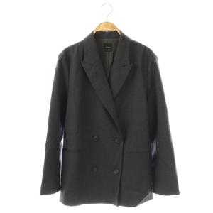 24AW ウールブレンドダブルブレストジャケット テーラード 総裏地 38 ダークグレー /DO OS