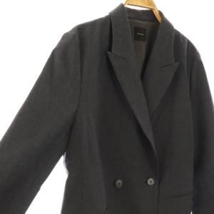 Spick&Span 24AW ウールブレンドダブルブレストジャケット テーラード 総裏地 38 ダークグレー /DO OS