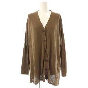 24SS ハイゲージカーディガン Vネック 長袖 F 茶 ブラウン /AT OS