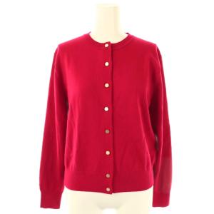 24AW エクストラファインメリノウールブレンドメタルボタンカーディガン ニット M レッド /DF OS