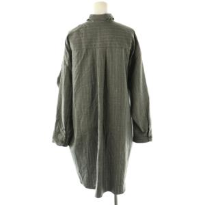 JOURNAL STANDARD LUXE ウール ストライプ 長袖シャツ スタンドカラー グレー /AT OS