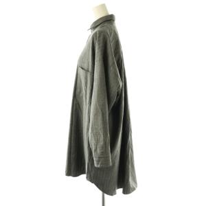 JOURNAL STANDARD LUXE ウール ストライプ 長袖シャツ スタンドカラー グレー /AT OS