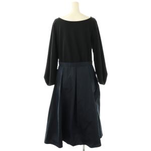 KUMIKYOKU 組曲 ジャージコンビタフタドッキング ワンピース 3 ブラック チャコール /ES OS