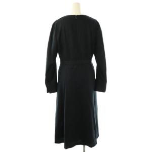 23区 vingt-trois ベルト付き ウールワンピース 40 ネイビー /ES OS