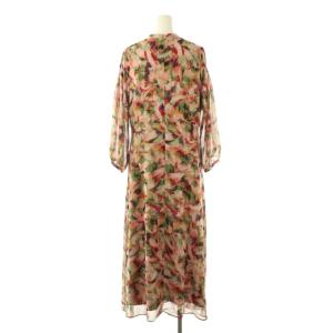 UNTITLED リーフプリント シフォンワンピース ミモレ ロング 2 マルチカラー /AT OS