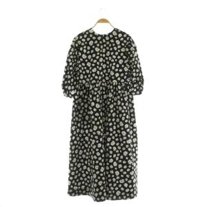 setsuko sagittaire ハイカウントストレッチプリントワンピース ロング 