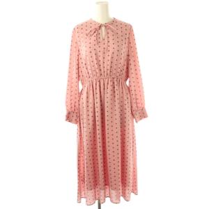 洗える シブソンジオ柄 ワンピース ロング 38 ピンク /DF OS