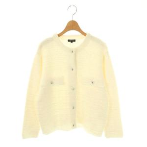 ツイードMIXクルーカーディガン 38 白 ホワイト /AT OS