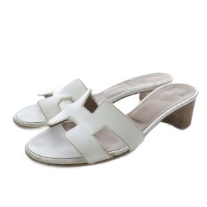 オアジス サンダル ミュール レザー 36 ホワイト